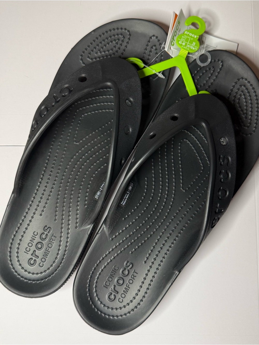 CROCS Black Flip Flops Baya ll men’s size 11